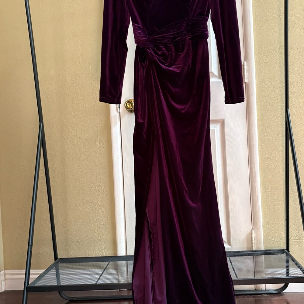 Elegant Velvet Purple Dress